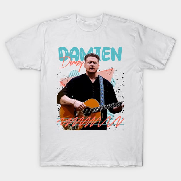 Retro Damien Damsey Fan Art Design T-Shirt by Nandin Putri